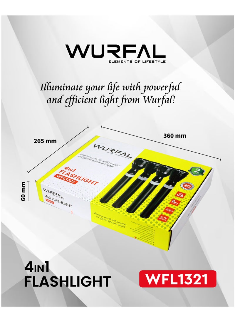 WURFAL 4 In 1 LED Flashlight