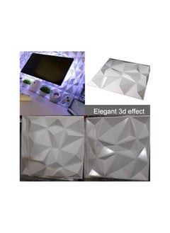 Haidue 12 PCS 3D Wall Panels, 3D Texture PVC Wallpaper, Diamond Design Decorative Wall Cover, Each 30x30cm  - Image 3