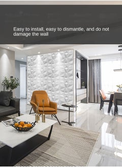 Haidue 12 PCS 3D Wall Panels, 3D Texture PVC Wallpaper, Diamond Design Decorative Wall Cover, Each 30x30cm  - Image 5
