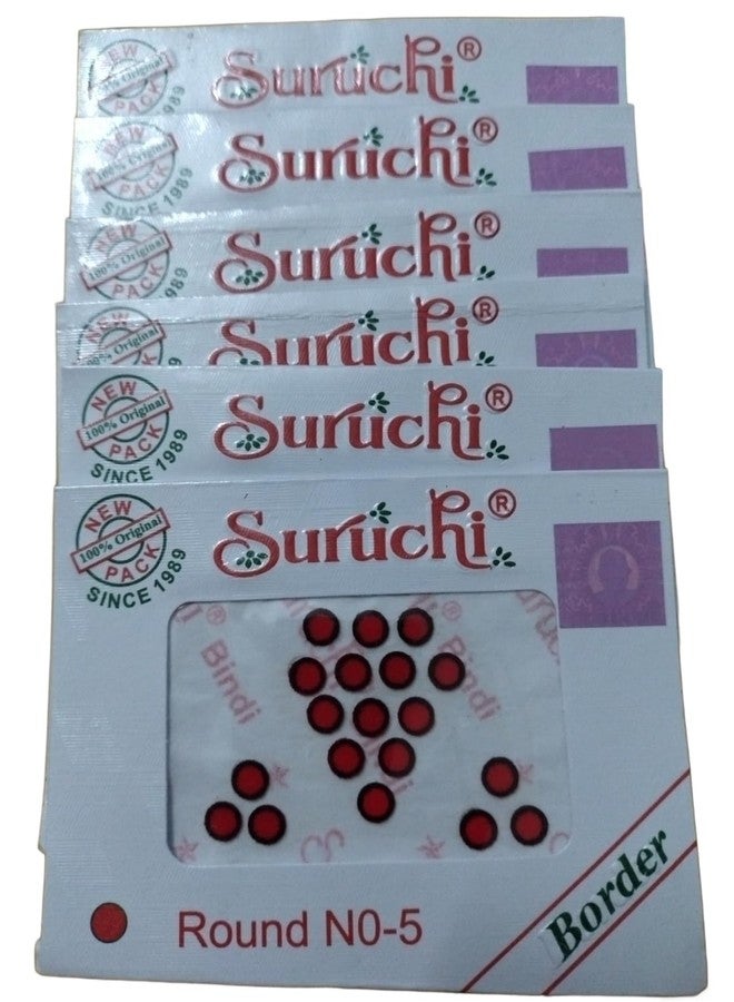 Traditional Border Outline Bindi Pack of 6 Size 5