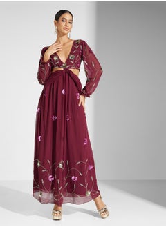 V-Neck Embellished Maxi Dress With Cut Out Detail - pzsku/ZCAB6B6537748426A9CB9Z/45/_/1729147078/fd4b7028-b390-496f-b869-2aac1517a5f0