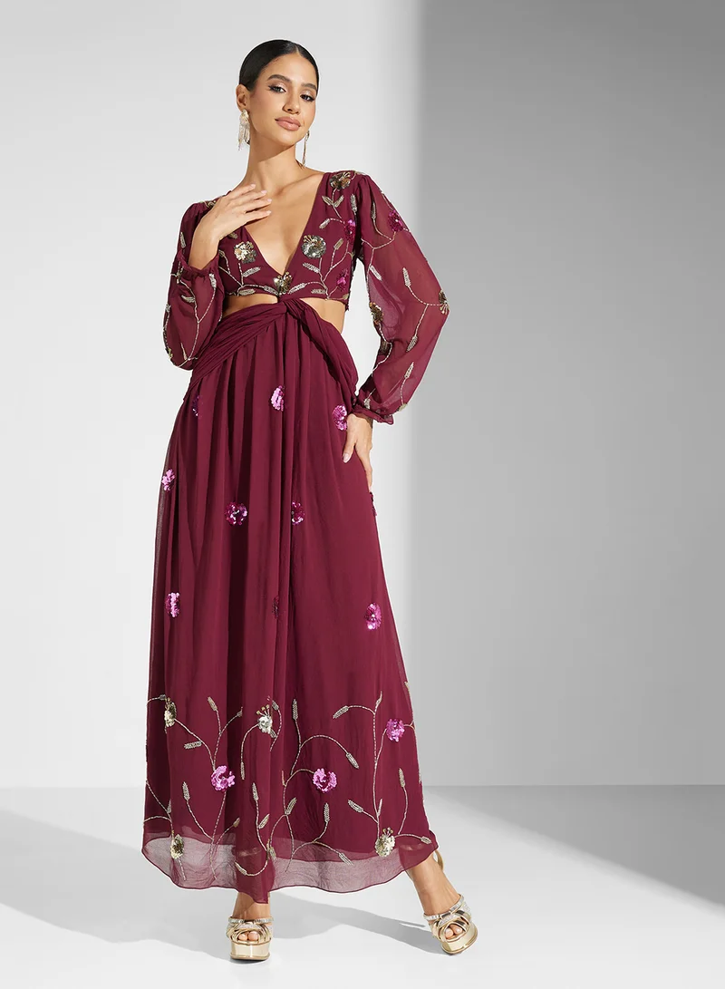 فروك اند فرل Floral Embellished Dress