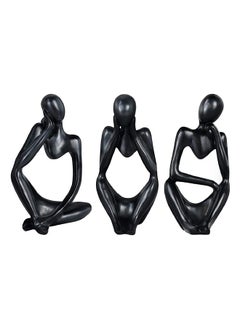 HOME TASTE Hometaste 3 Pieces Thinker Statue,Home Decor Modern Resin Statues Black,Decor Thinker Statue Desktop Decor Accents For Bookshelf Coffee Table Shelf, Office Decor Collectible Figurines (Small Black Statue) 