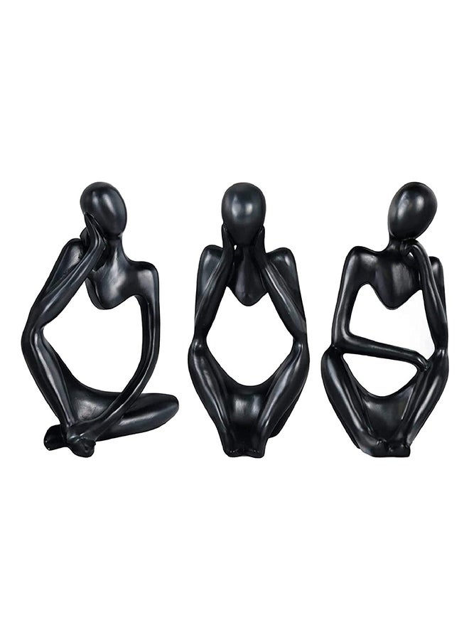 HOME TASTE Hometaste 3 Pieces Thinker Statue,Home Decor Modern Resin Statues Black,Decor Thinker Statue Desktop Decor Accents For Bookshelf Coffee Table Shelf, Office Decor Collectible Figurines (Small Black Statue)  - Image 1