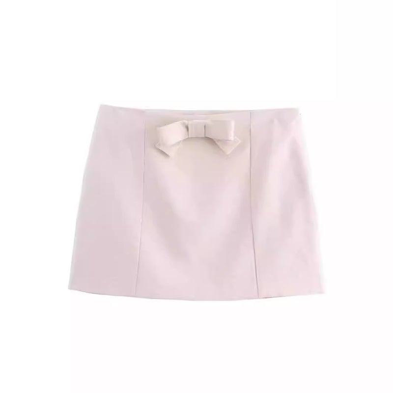 Cross-border AliExpress womens clothing foreign trade wholesale ZR bow ornaments vest-style jacket bow ornaments mini skirt suit top - Image 5