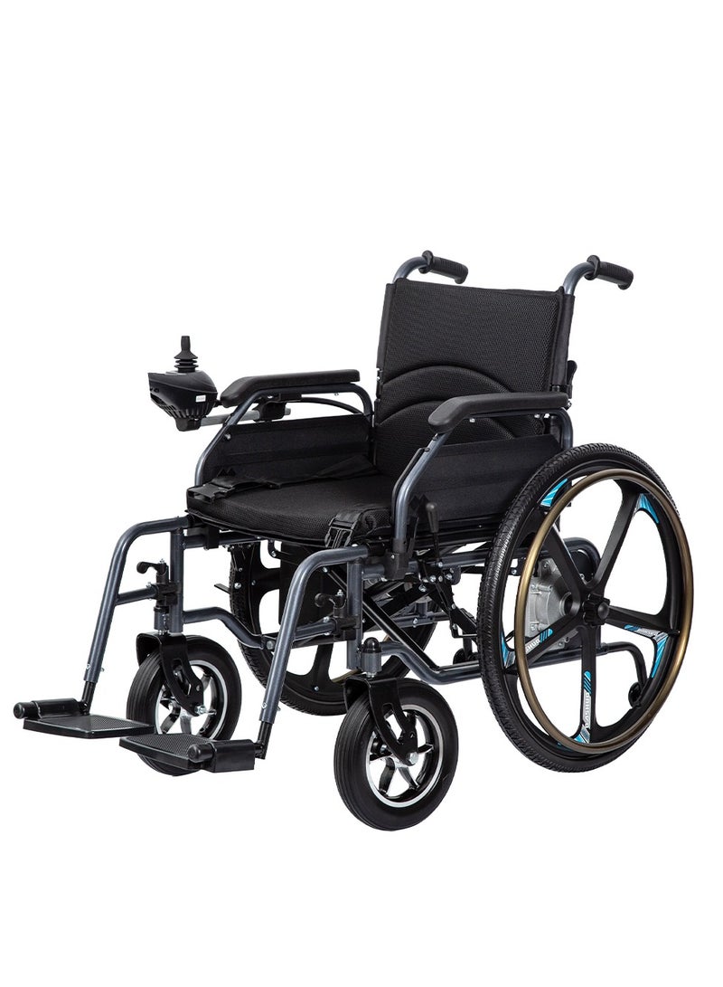 Cool Baby COOLBABY Portable folding electric wheelchair 24inch magnesium alloy rear wheel 13 Miles Long Travel Range Portable Foldable Motorized Carry Wheelchair - Image 1