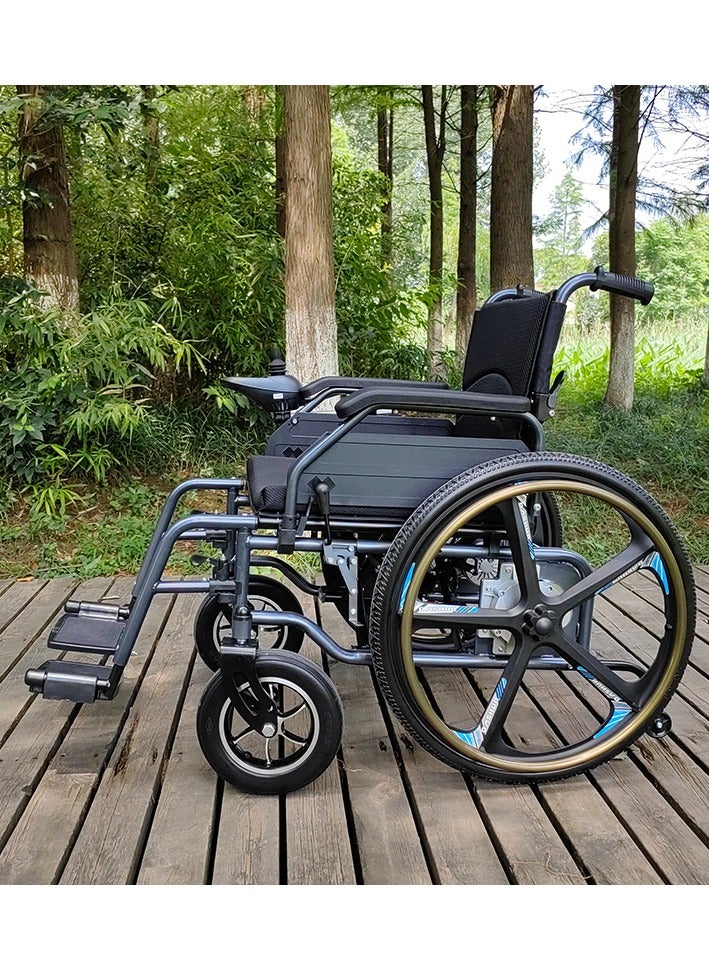 Cool Baby COOLBABY Portable folding electric wheelchair 24inch magnesium alloy rear wheel 13 Miles Long Travel Range Portable Foldable Motorized Carry Wheelchair - Image 2