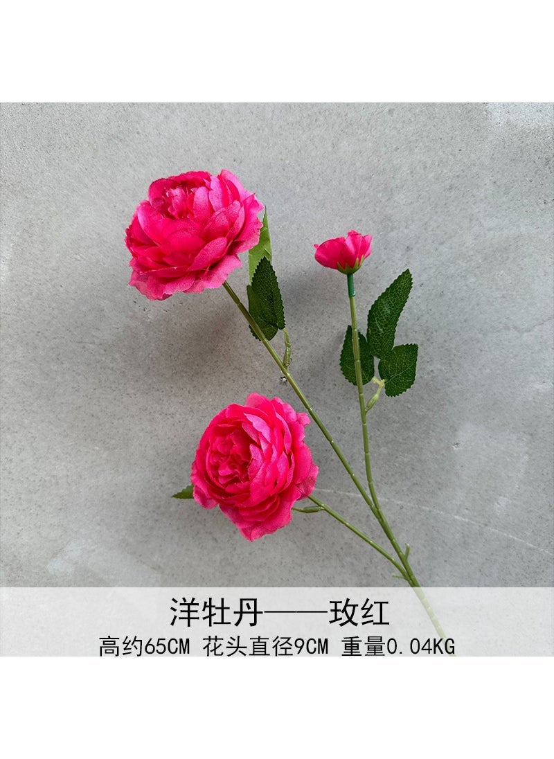 Generic Foreign peony Brazil rose wedding artificial flower artificial flower home base dress props wholesale Rose Red 