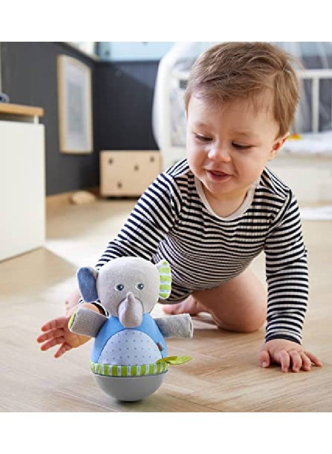 HABA - Roly Poly Elephant Soft Wobbling & Chiming Baby Toy - Image 1
