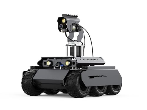 Waveshare UGV Rover مفتوح المصدر 6 عجلات 4WD روبوت ذكاء اصطناعي، متوافق مع Raspberry Pi 5، متحكم مزدوج، يأتي مع وحدة تدوير-إمالة، PI5-4GB مشمول - Image 1