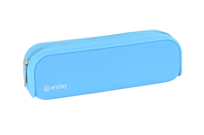 Enday Blue Silicon Pencil Case Silicon Pencil Pouch Aesthetic Portable Small Pencil Case For Office School Supplies Pen Case for Girls Women Makeup Pouch