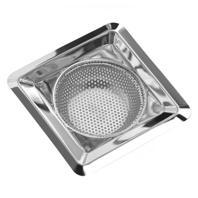 Scenty Square Stainless Steel Kitchen Strainer, Sink Jali, Drain Filter, Wide Rim Anti Clogging Mesh Drain Filter Vegetable Hair Catcher Drain Cover - Image 1