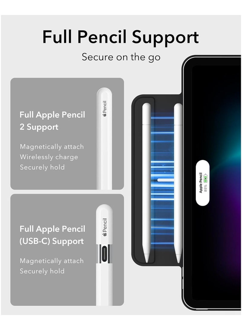 عام 【حافظة لآيباد برو 11 بوصة (2024، الجيل الخامس)، تثبيت مغناطيسي قوي، حافظة رقيقة مع واقف مطوي ثلاثي، دعم للقلم التفاحي والقلم (USB-C)، وظيفة الاستيقاظ/السبات التلقائي】 - Image 5