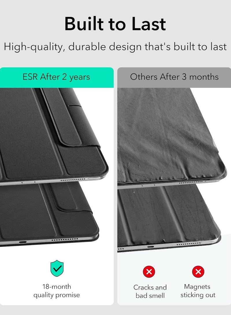 عام 【حافظة لآيباد برو 11 بوصة (2024، الجيل الخامس)، تثبيت مغناطيسي قوي، حافظة رقيقة مع واقف مطوي ثلاثي، دعم للقلم التفاحي والقلم (USB-C)، وظيفة الاستيقاظ/السبات التلقائي】 - Image 4