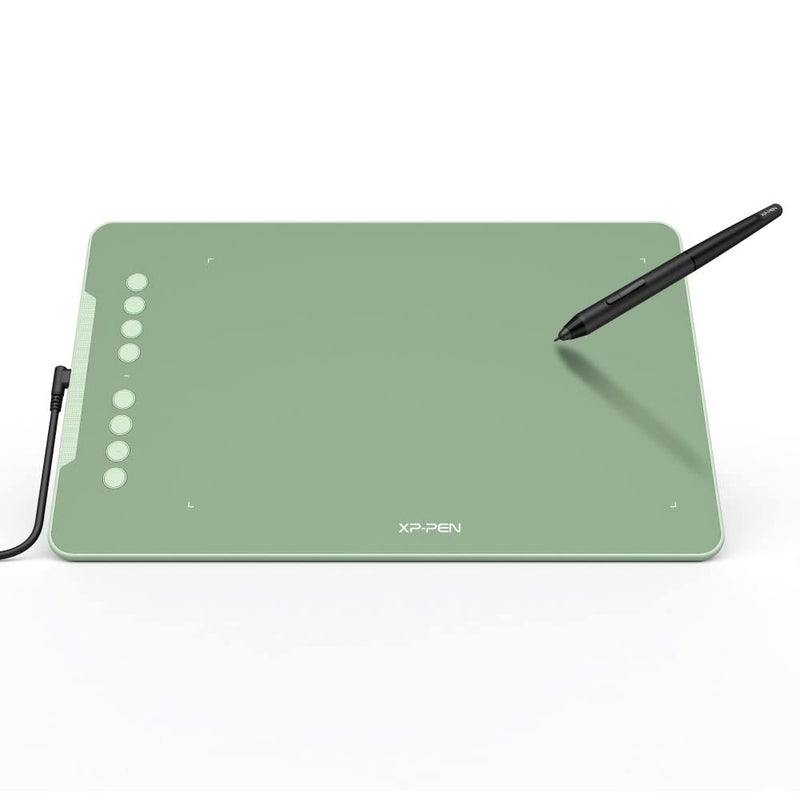 XP-Pen Deco01 V3 Digital Graphics Drawing Pen Tablet (10" x 6.25", 16384 Levels of Pressure Sensitivity, Battery-Free Passive Stylus, Green) - Image 2