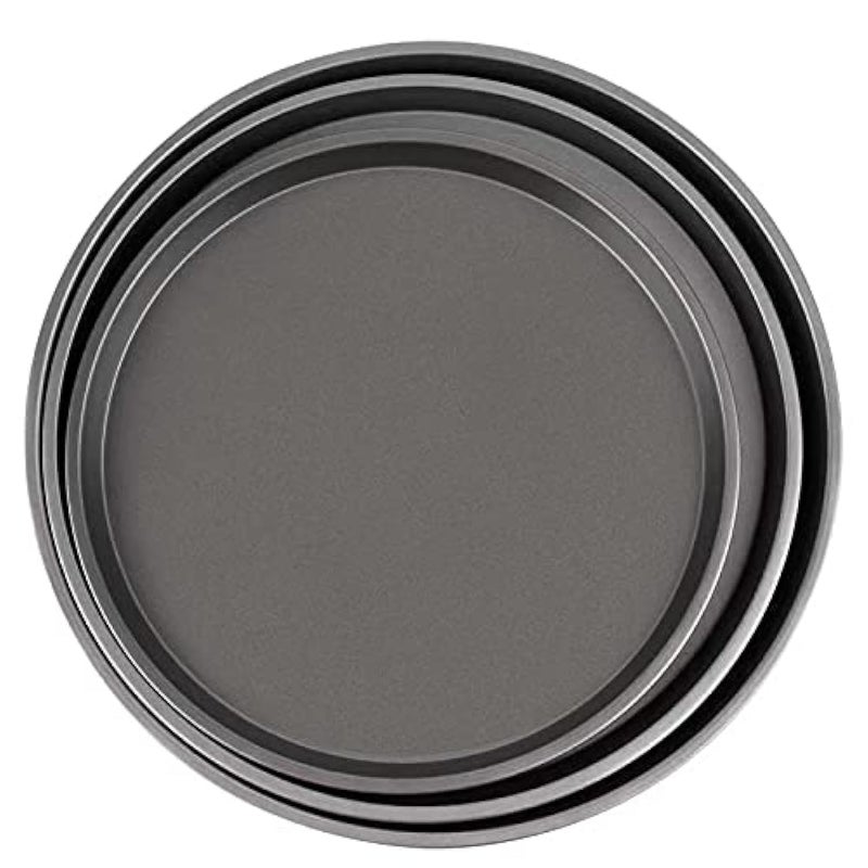 3 Pieces Non-Stick Pizza Pan, Pizza Tray Carbon Steel Round Pizza Bakeware Set, Dishwasher Safe Pizza Pan Set for Restaurants and Homemade Pizza Baking