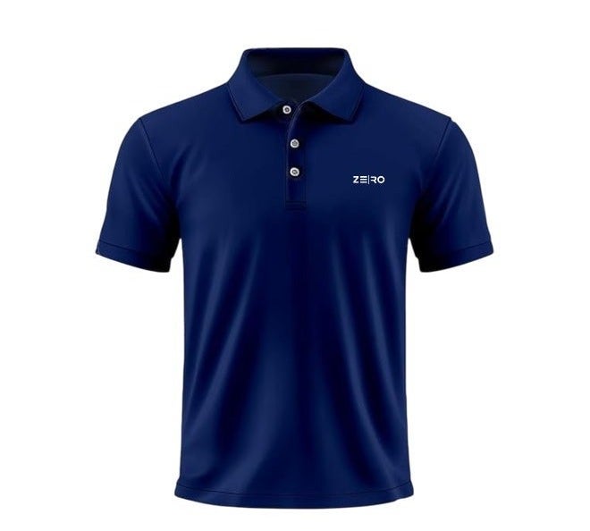 ZE|RO Men’s Slim Fit Collar Polo T-Shirts - Navy Blue - Image 1