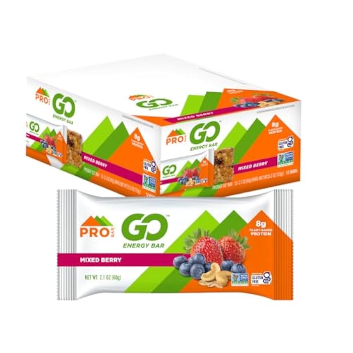 PROBAR بروبار - بار الطاقة - توت مختلط - خالي من الجلوتين، غير معدل وراثيًا، وجبات خفيفة بمكونات طبيعية (12 قطعة) - Image 1