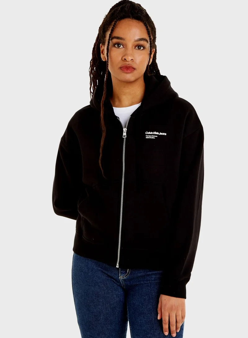 Calvin Klein Jeans Zip Through Knitted Hoodie