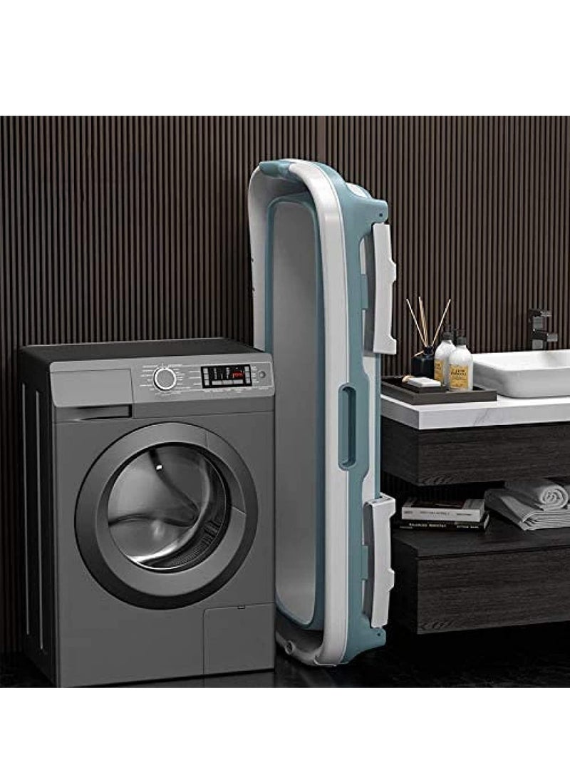 DubaiGallery Portable Bathtub For Adults, Foldable Children Tub Household Bath Basin, Constant Temperature with Cover Blue - Image 4