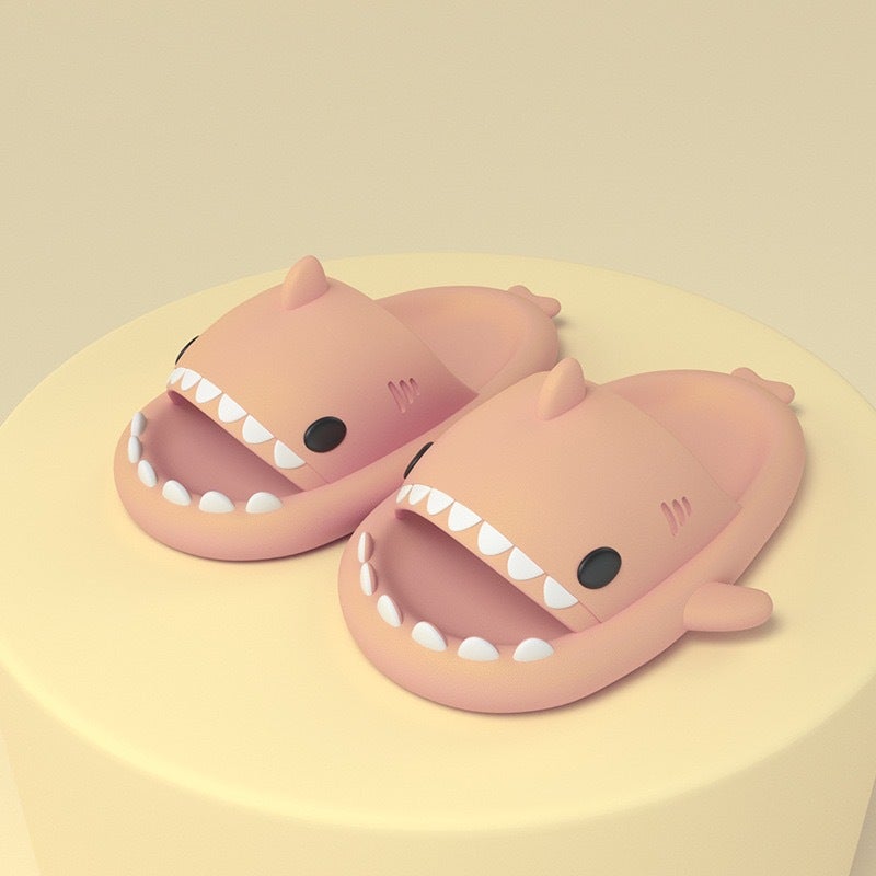 Shark Slippers Summer Adult Couple Parent-Child Children Slippers Trendy Indoor and Outdoor Funny Home Cute Cartoon Sandals black shark - Image 5