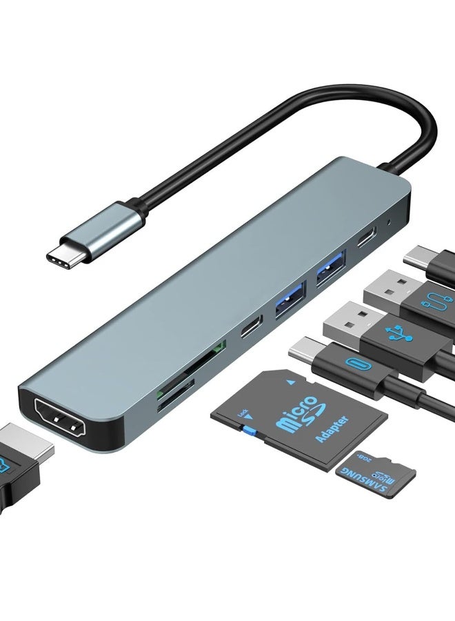 7-in-1 Multi-Function Type-C to HDMI 4K Expansion Dock - USB 3.0 Hub Splitter - Image 1