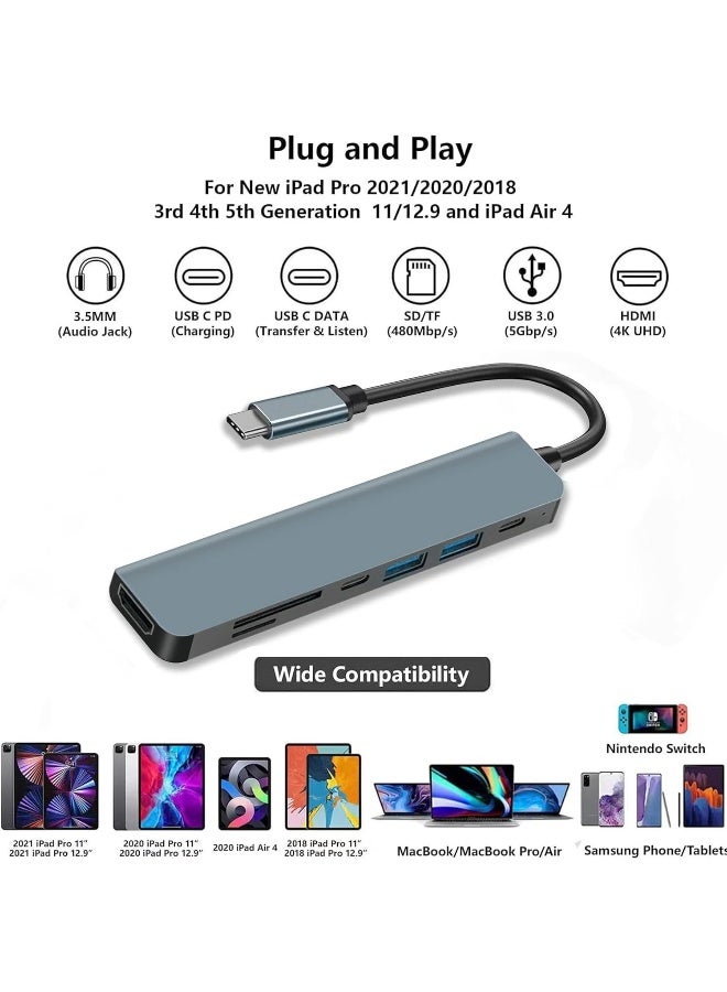 7-in-1 Multi-Function Type-C to HDMI 4K Expansion Dock - USB 3.0 Hub Splitter - Image 4