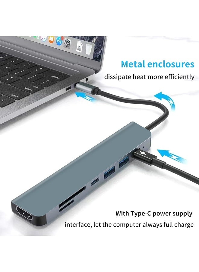 7-in-1 Multi-Function Type-C to HDMI 4K Expansion Dock - USB 3.0 Hub Splitter - Image 5