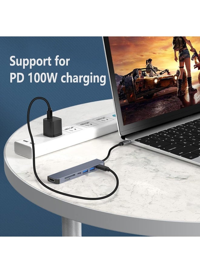 7-in-1 Multi-Function Type-C to HDMI 4K Expansion Dock - USB 3.0 Hub Splitter - Image 3