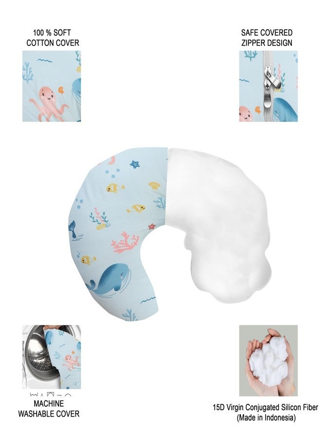 Windson Craft Newborn Nursing Feeding Pillow, Breastfeeding Pillows with Removable Cover, Infant Support for Baby & Mom Cradle 0-24 Months (Blue - Sea Animal) - Image 5