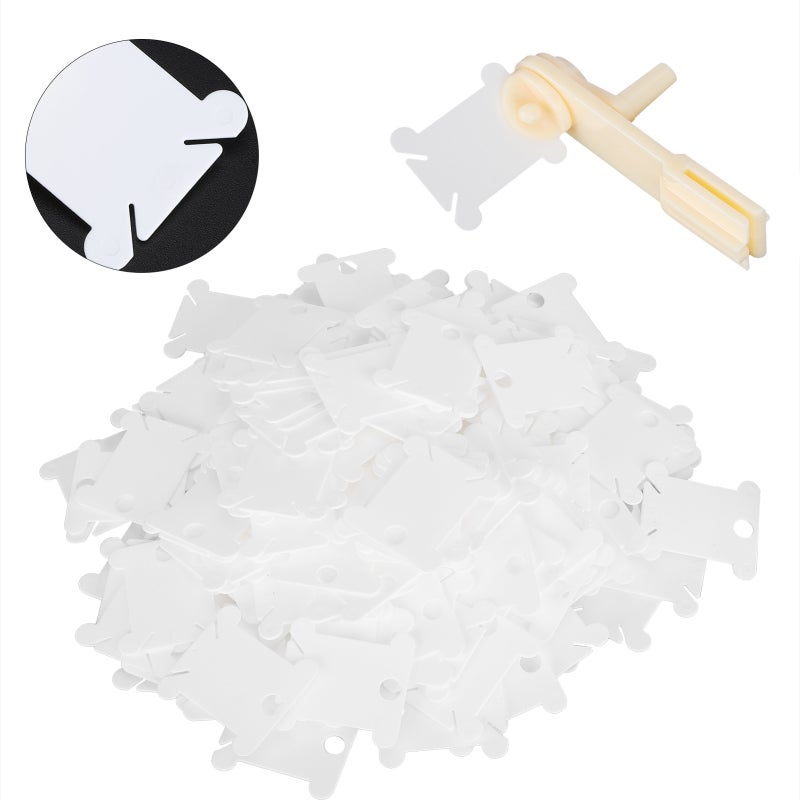 Cross Stitch Winding Board: 2 Wire Clips, High-Quality Eco-Friendly Plastic, Transparent & Frosted Sides - Durable, Entanglement-Free Storage Embroidery Thread Winder for Cross Stitch, Embroidery, DIY - Image 5