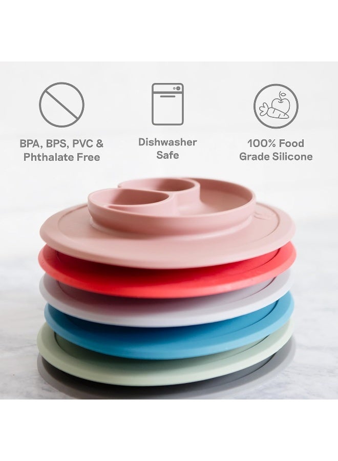 ezpz Mini Mat for 12 Months+ (Sage) - 100% Silicone Baby Plates with Suction and Built-in Placemat for Infants + Toddlers - Baby Led Weaning - For Highchair, Dining Table and Travel - Image 5