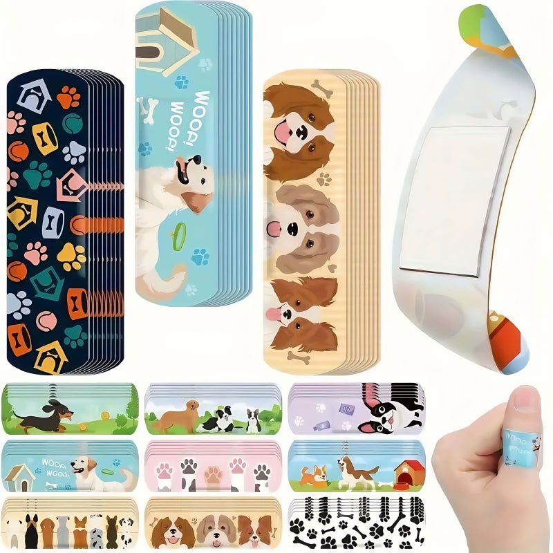 Dog Themed Bandages 10pcs Self-Adhesive PE Breathable Cartoon Wound Care - Image 2