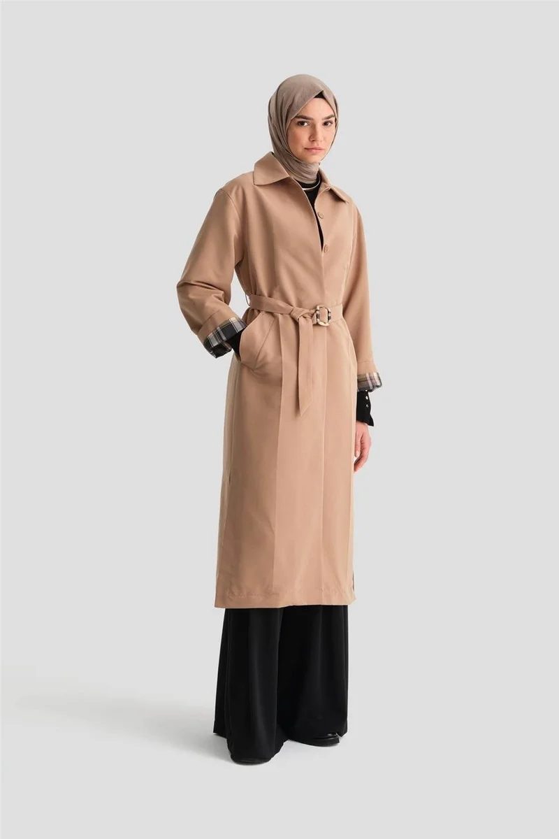 ARMINE Trench Coat with Opened Sleeves and Iron Traces 24K7515 Camel