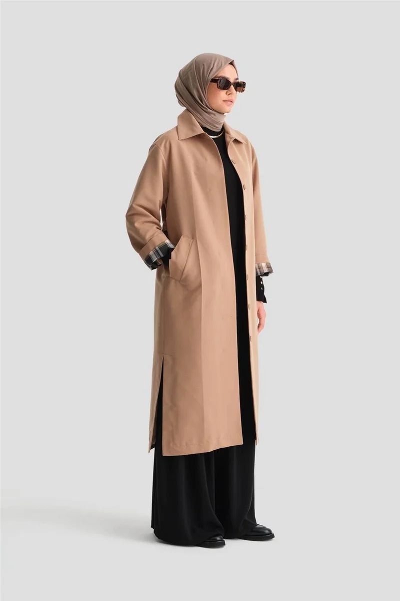 ARMINE Trench Coat with Opened Sleeves and Iron Traces 24K7515 Camel