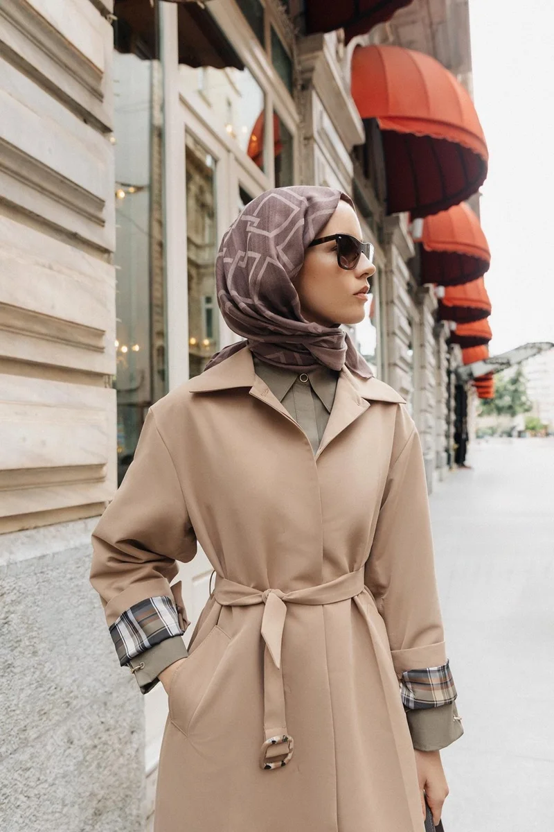 ARMINE Trench Coat with Opened Sleeves and Iron Traces 24K7515 Camel