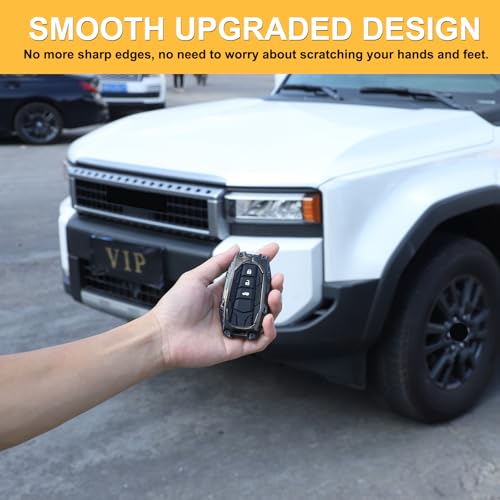 LLKUANG غطاء مفتاح سيارة من سبائك الزنك LLKUANG متوافق مع تويوتا لاند كروزر برادو 250 J250 LC250 2024 2025+، غطاء حماية مفتاح بأسلوب الطرق الوعرة، ملحقات غطاء مفتاح مفتاح السيارة - Image 5