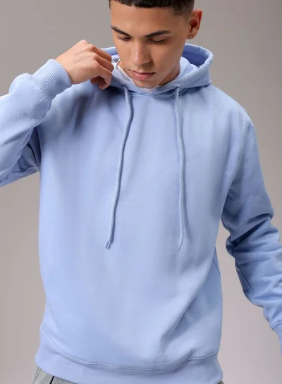 The Indian Garage Co Men Regular Fit Solid Overhead Hooded Sweatshirt