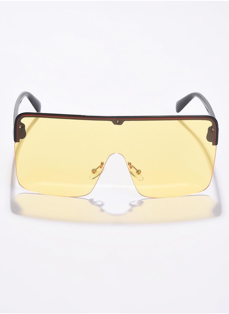 Haute Sauce Yellow Lens Black Oversized Sunglasses  - Image 3