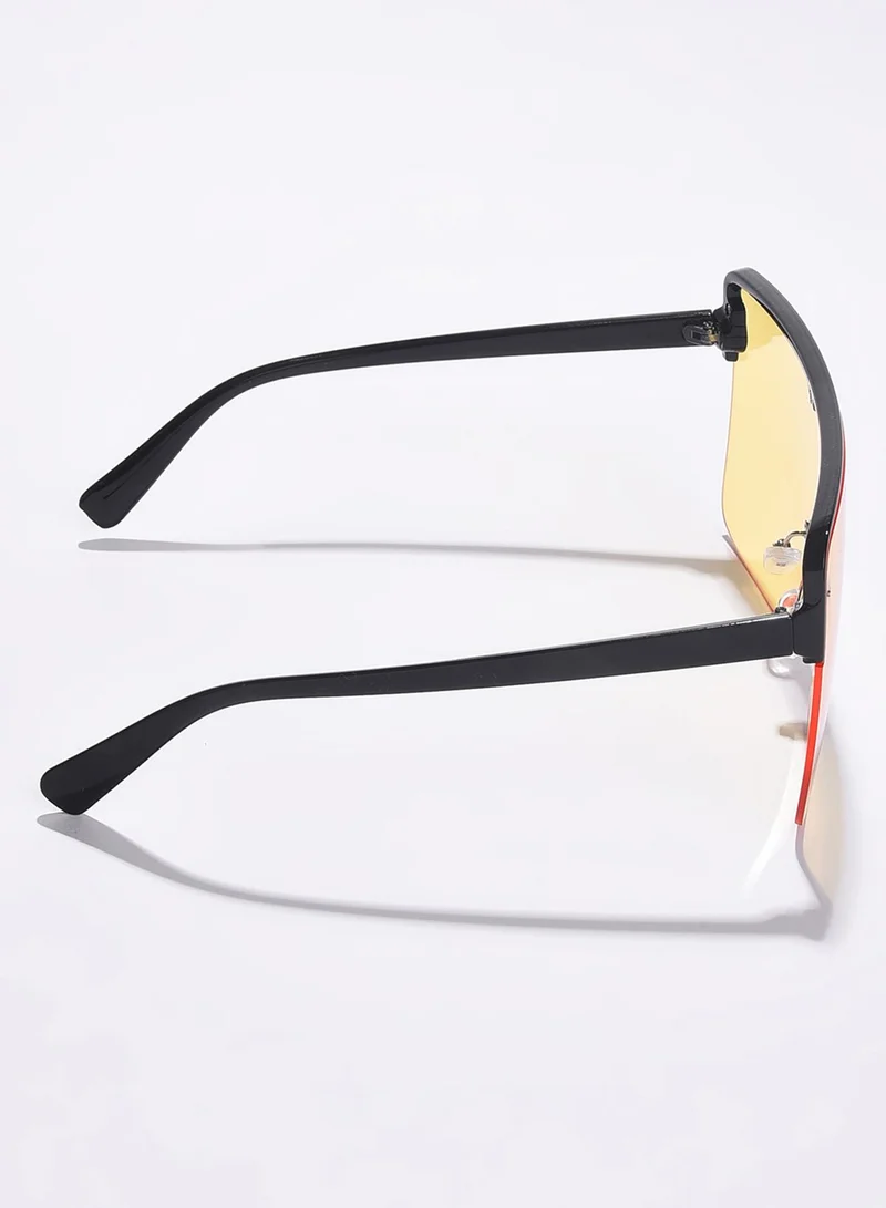 Haute Sauce Yellow Lens Black Oversized Sunglasses