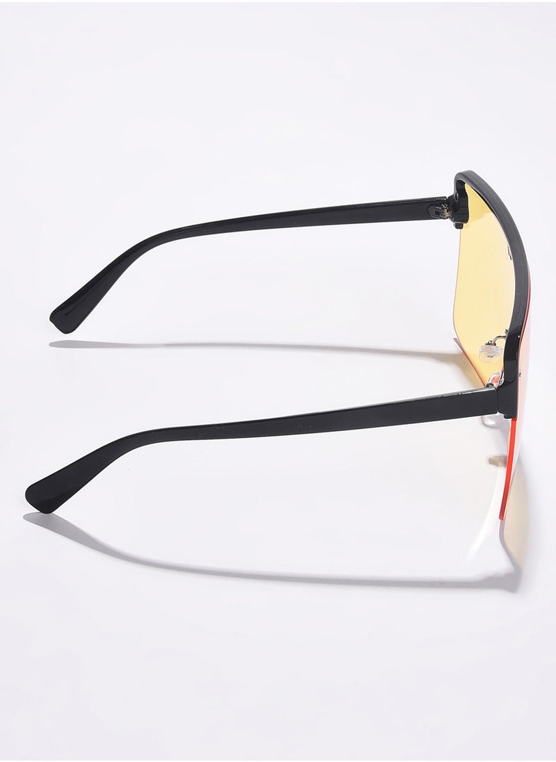 Haute Sauce Yellow Lens Black Oversized Sunglasses  - Image 5
