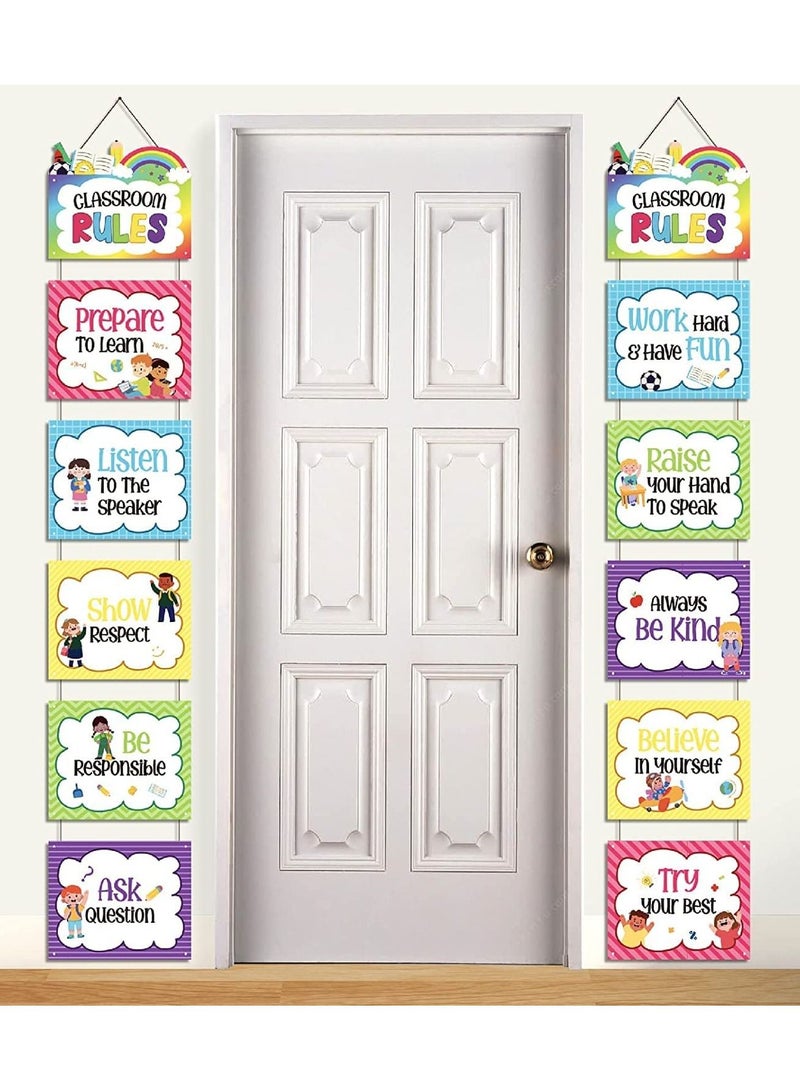 Classroom Rules Posters and Posters Bulletin Board Decorations-12 Motivational Banner/Inspirational Balcony Banner/Brain Growth Decor Positive Wall Hanging Artworks for Preschool/Elementary - Image 3