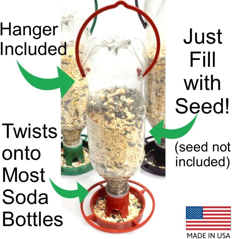 Gadjit Soda Bottle Bird Feeder  3 Pack  Turn Soda Bottles into Eco Bird Feeders for Wild Birds Fun for Families and Kids  Promotes Plastic Bottle Recycling and Reuse Pack of 3 Terra Cotta - Image 3