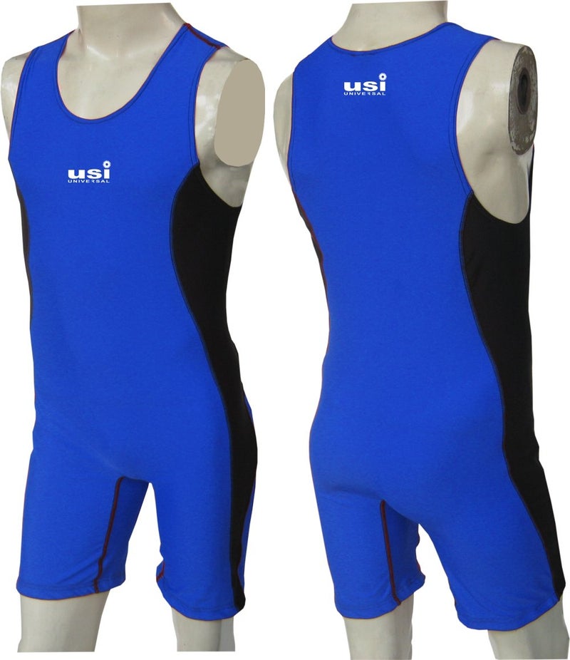 USI UNIVERSAL 419WSM Wrestling Suit for Men, Wrestling Singlet with Nylon Elastane Fabric 210 GSM, Irritation Free Flat Lock Seam (Blue, Size XL) - Image 5