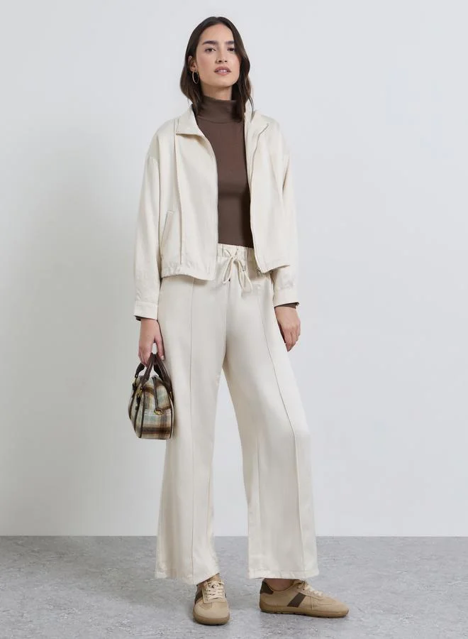 Styli  Khaki Regular Fit Bomber Jacket for Women | Best Price UAE
