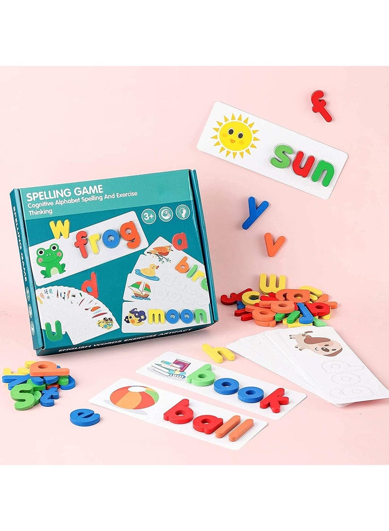 أوريتي ألعاب ألعاب تهجئة ، مجموعة ألعاب ألغاز الأبجدية الخشبية ، تعلم الكلمات وألعاب مطابقة الحروف ، تطوير مهارات تهجئة الكلمات الأبجدية ، ألعاب تعليمية للأطفال الذين تزيد أعمارهم عن 3 سنوات - Image 3