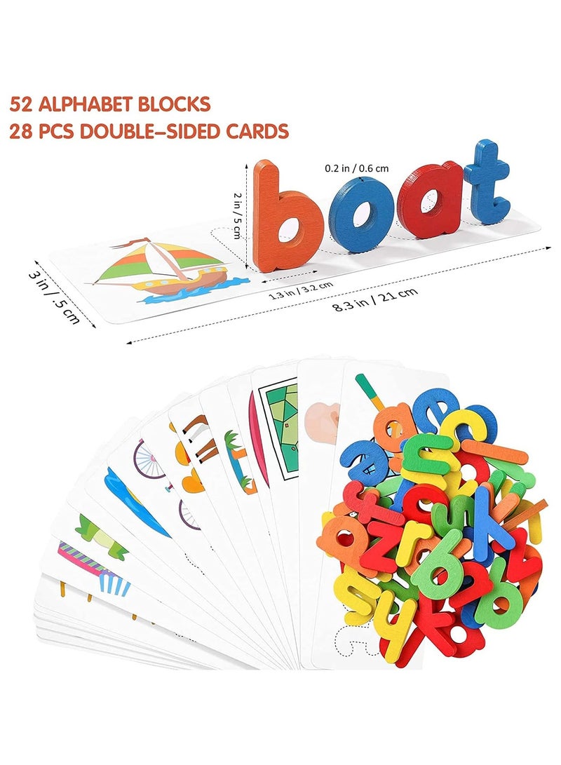 أوريتي ألعاب ألعاب تهجئة ، مجموعة ألعاب ألغاز الأبجدية الخشبية ، تعلم الكلمات وألعاب مطابقة الحروف ، تطوير مهارات تهجئة الكلمات الأبجدية ، ألعاب تعليمية للأطفال الذين تزيد أعمارهم عن 3 سنوات - Image 5