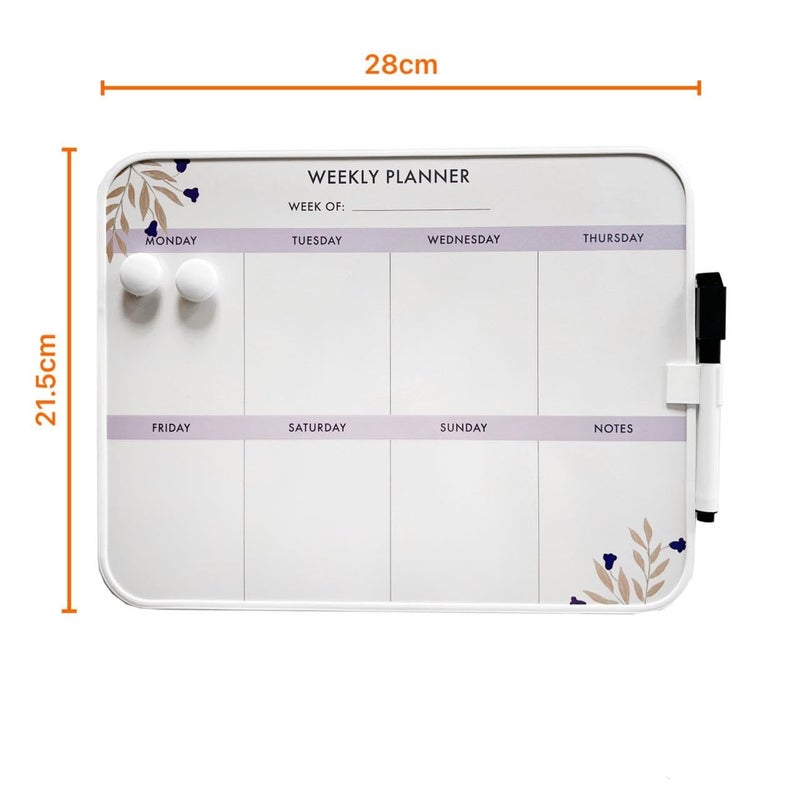Tarkan Magnetic White Board for Fridge, Dry Erase Weekly Menu Planner with Pen & Mini Magnets (8.5x11 Inch) - Image 2