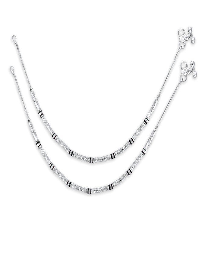IGA COLLECTION Fashionable Trendy Jewellery for All Occassions Traditional White Metal Payal Pair for Women/Girls - Image 1