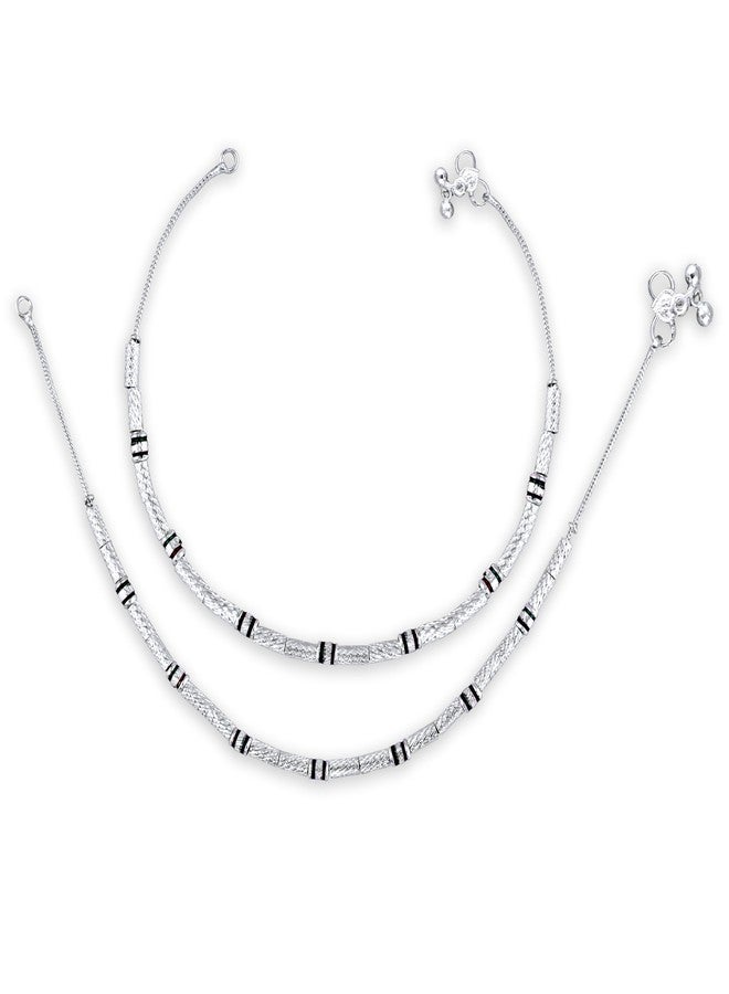 IGA COLLECTION Fashionable Trendy Jewellery for All Occassions Traditional White Metal Payal Pair for Women/Girls - Image 3